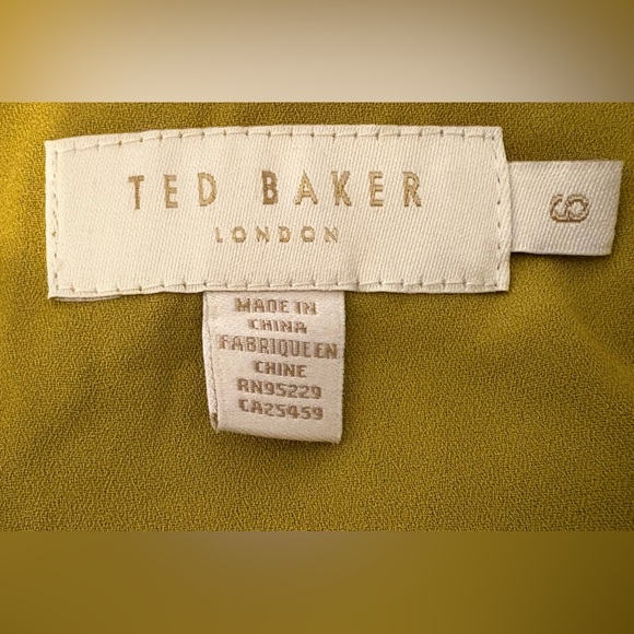 Ted Baker Mairley Yoke Detail Printed Mini Dress Yellow - Picture 3 of 4